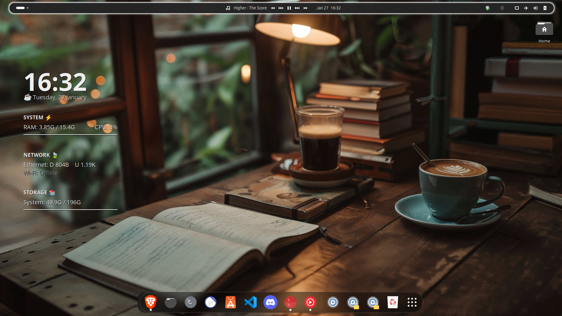 Ubuntu Conky System Monitor Setup Screenshot